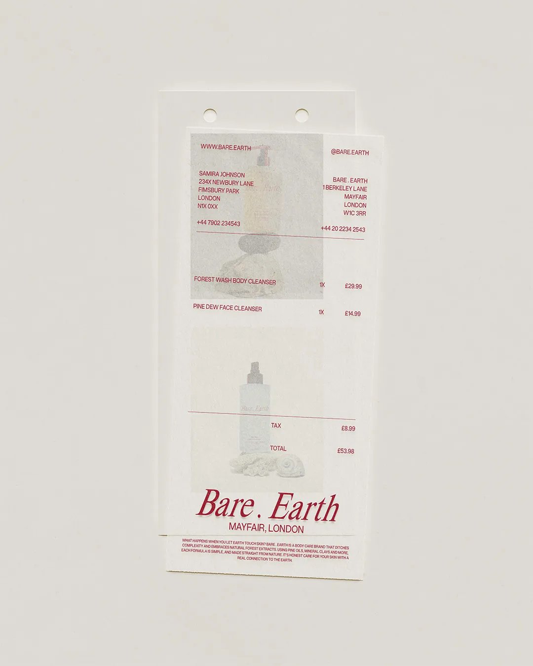 Bare . Earth Shopping Receipt