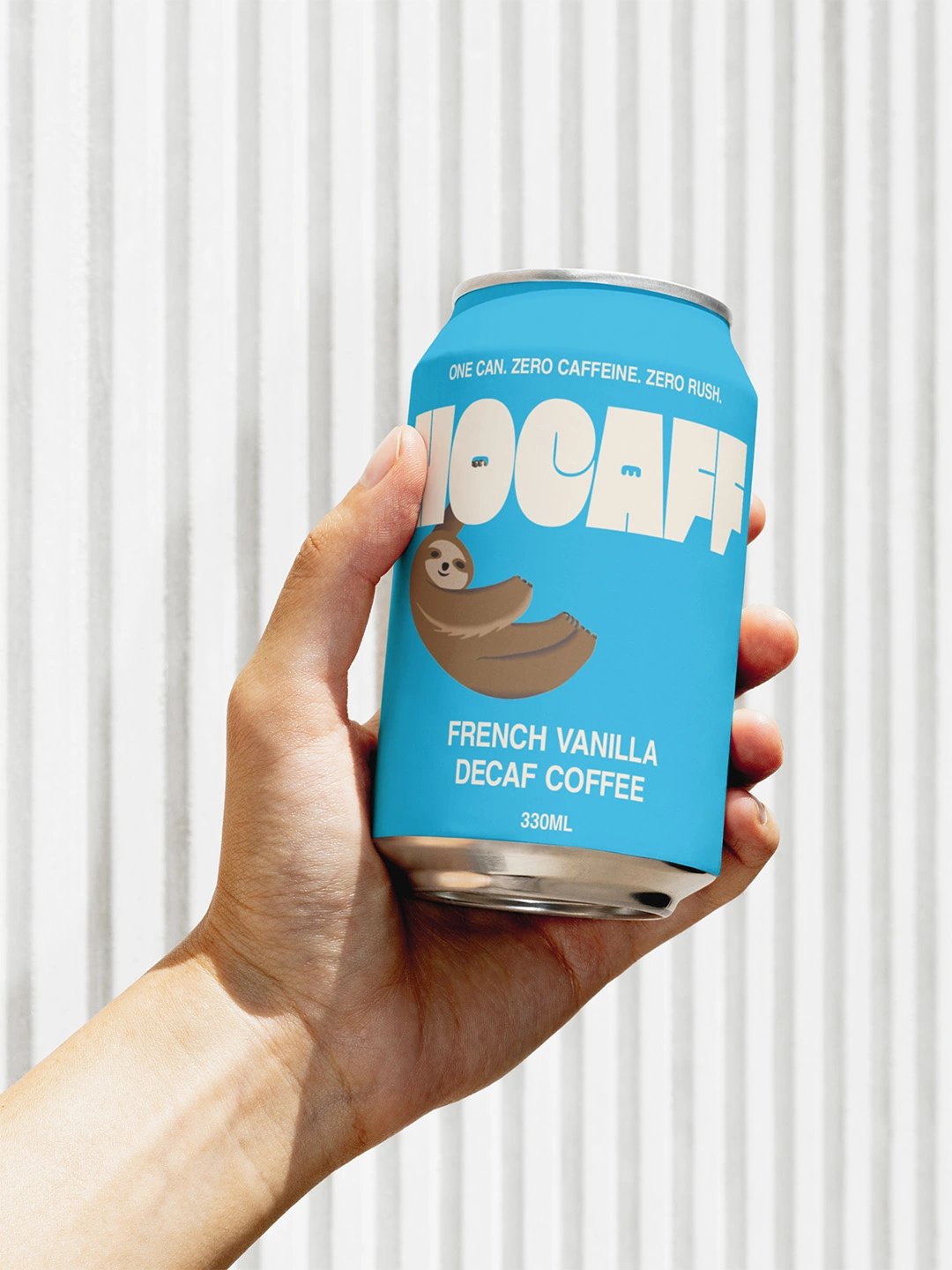 Nocaff Can Held Up by Hand
