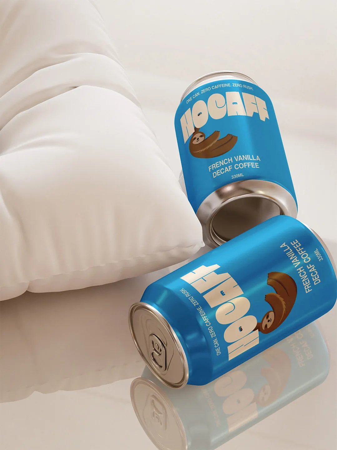Nocaff Cans On Pillow