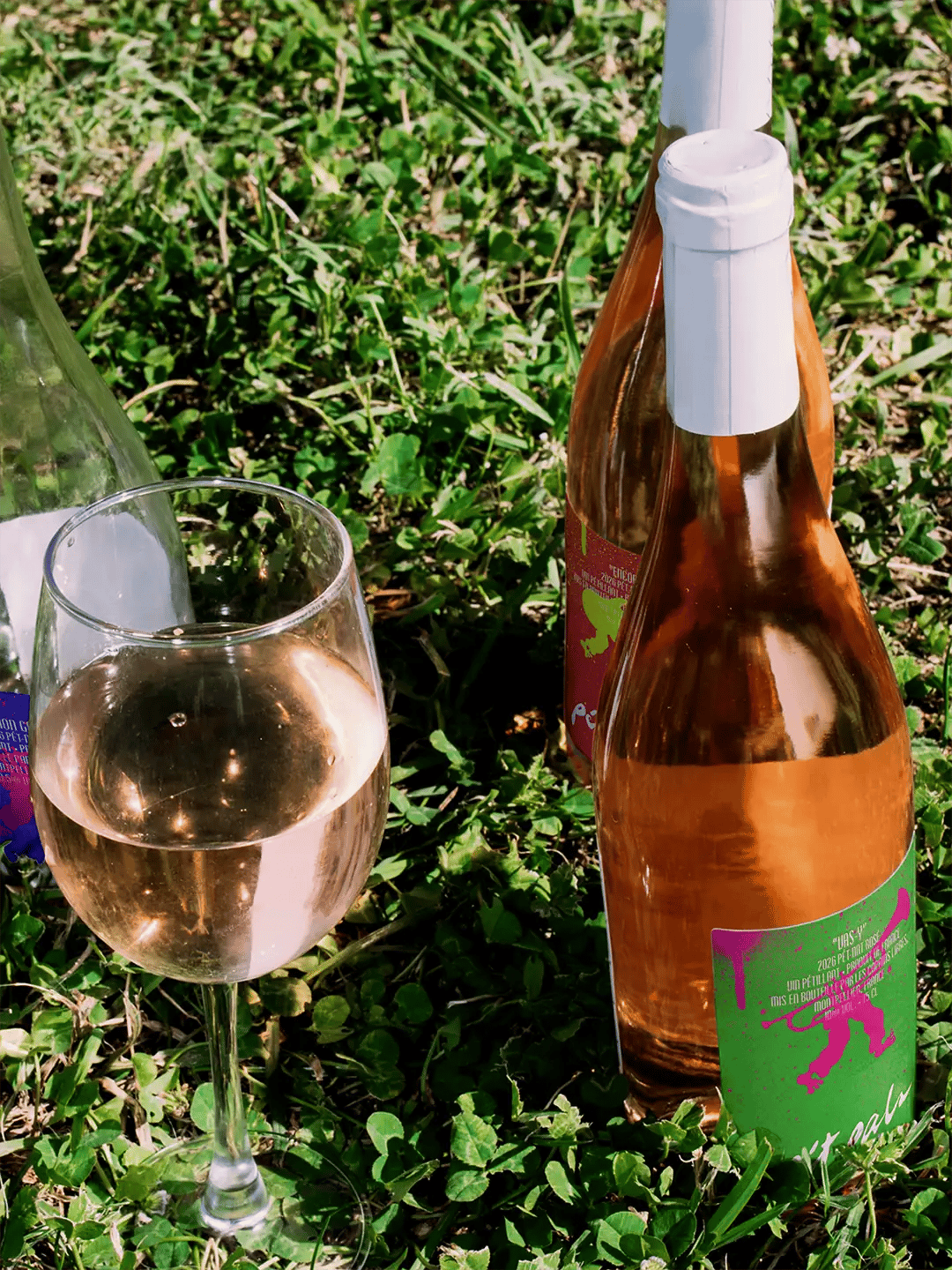 Pét Pals bottles on grass