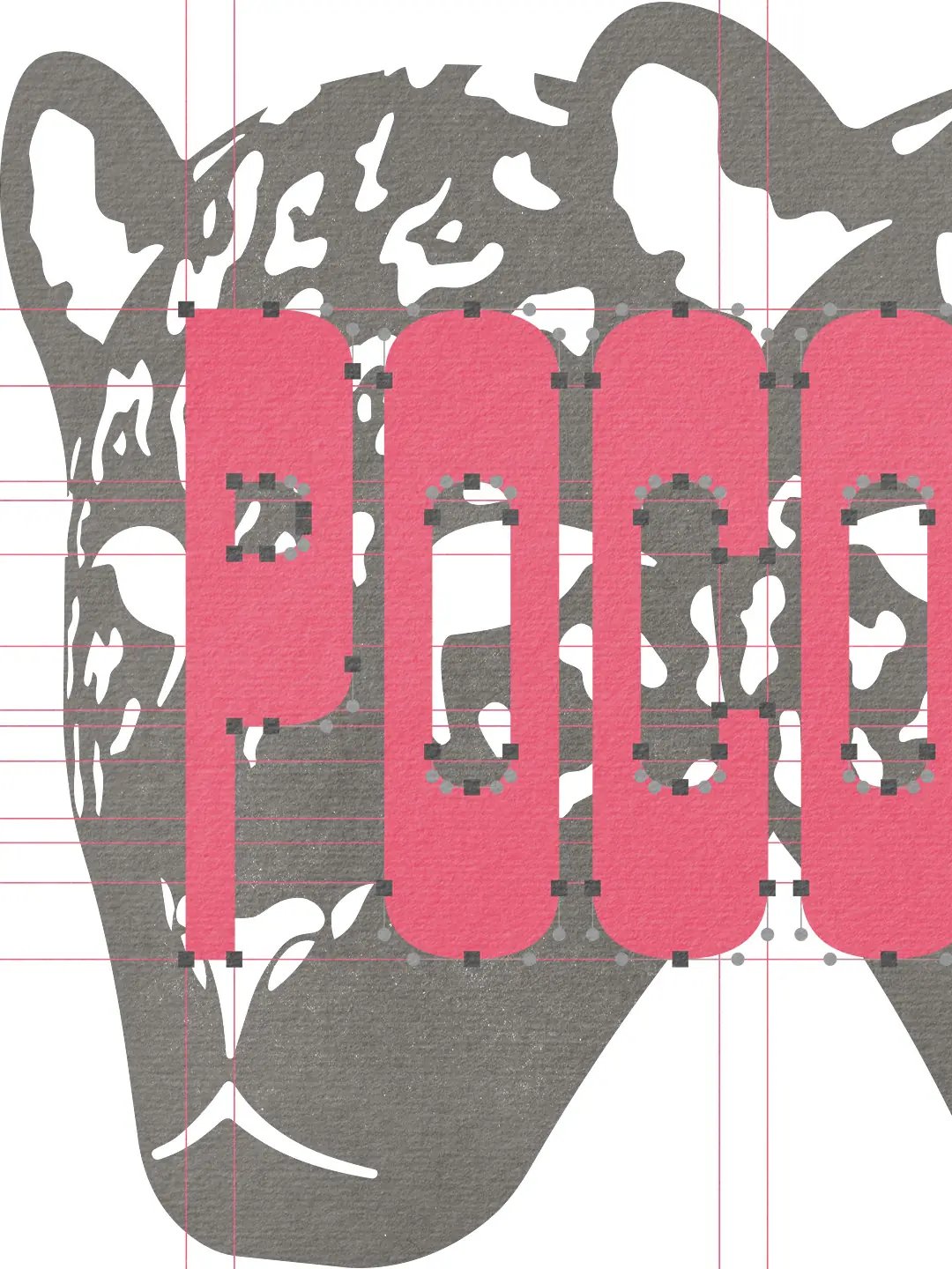cropped Poco A Poco wordmark and logomark with guides