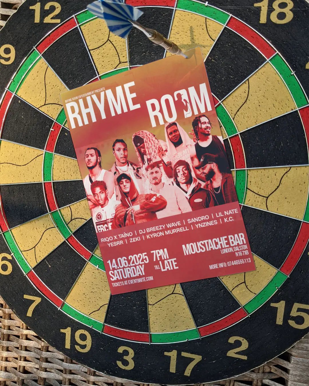 Rhyme Room Poster On Dartboard
