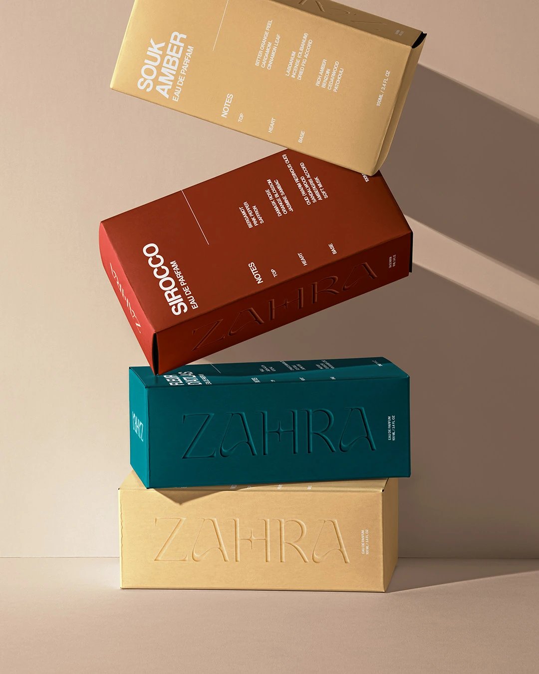 Zahra Souk Amber, Sirocco & Fleur d'Atlas Packaging